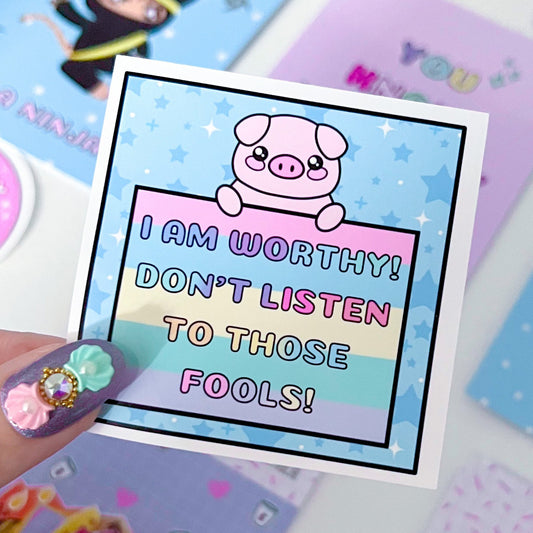 Cute Piggy Sticker - mental Health