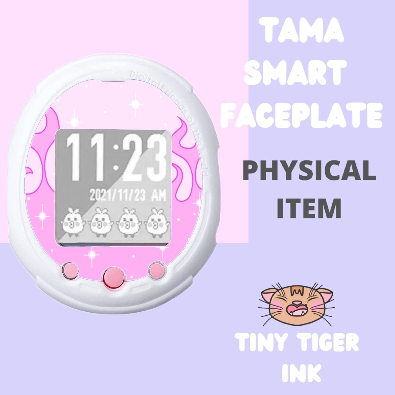 Tamagotchi Smart Watch Faceplates - Pink Flames