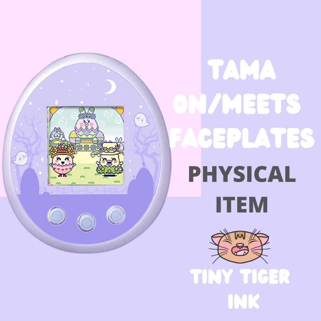 Tamagotchi Meets/ON/Ssome Faceplates - Purple Ghost Graveyard