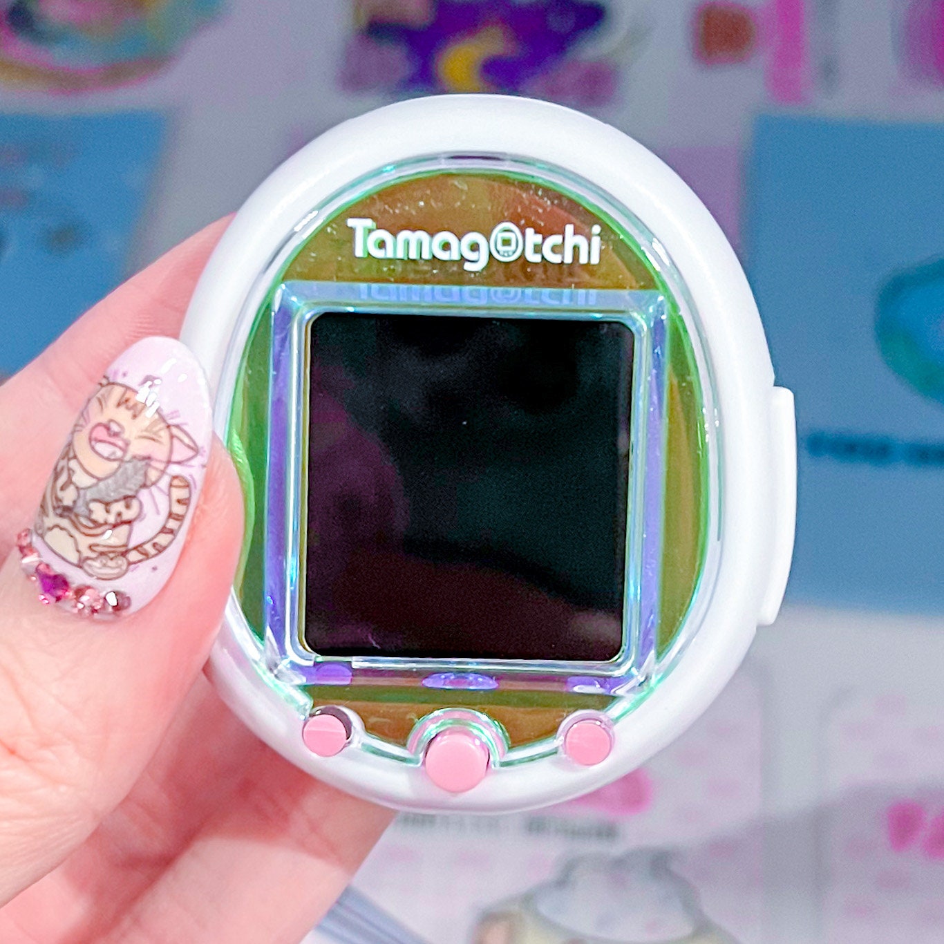 Tamagotchi Smart Watch Faceplates - Oil Slick Chrome